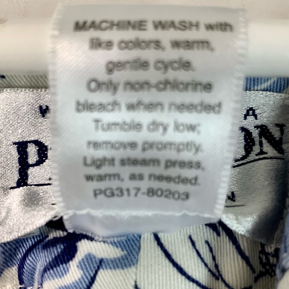 Vintage PENDLETON Skirt Cotton Blue White Sunflower Floral size 4P Quali… - Picture 6 of 6